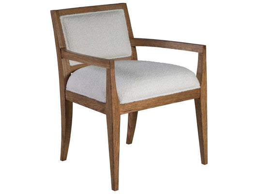 Home Barnaby Upholstered Dining Armchair in Iridescent Oak and Cameo Fabric
