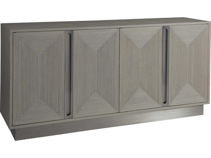 Home Gradient Media Console Buffet in White Grey Oak