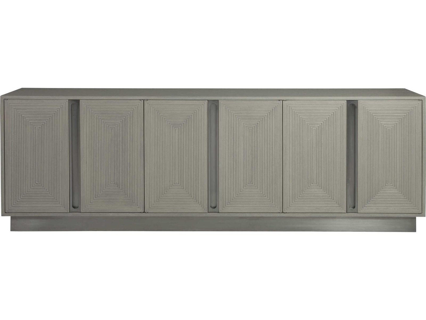 Home Gradient Long Media Console in Cerused White Grey