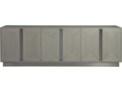 Home Gradient Long Media Console in Cerused White Grey