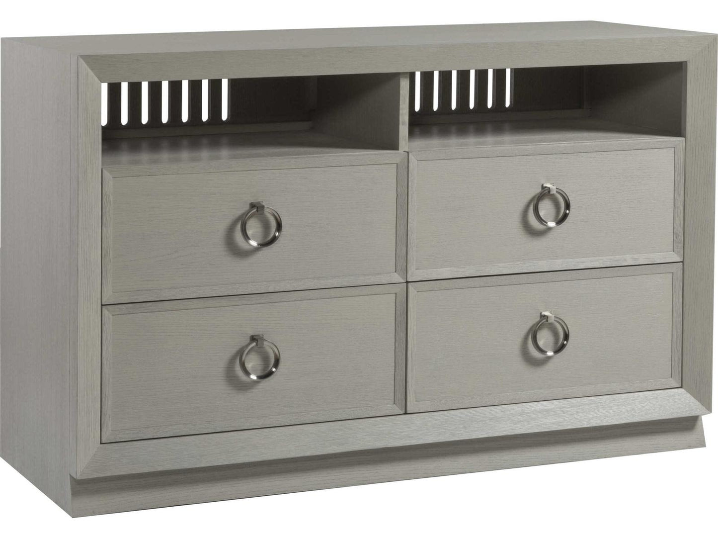 Home Zeitgeist 54-Inch Media Console TV Stand in Brushed White Gray Wood