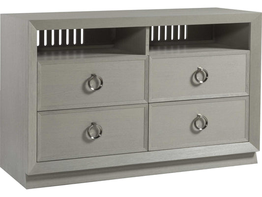 Home Zeitgeist 54-Inch Media Console TV Stand in Brushed White Gray Wood