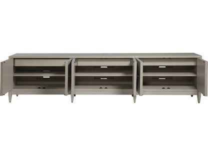 Home Logan Convertible Long Media Console Buffet in Antiqued White