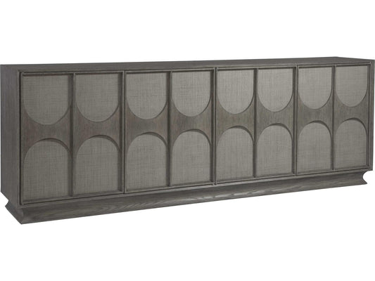Home Monstuart Long Media Console Buffet in Warm Grey Wire Brushed Oak
