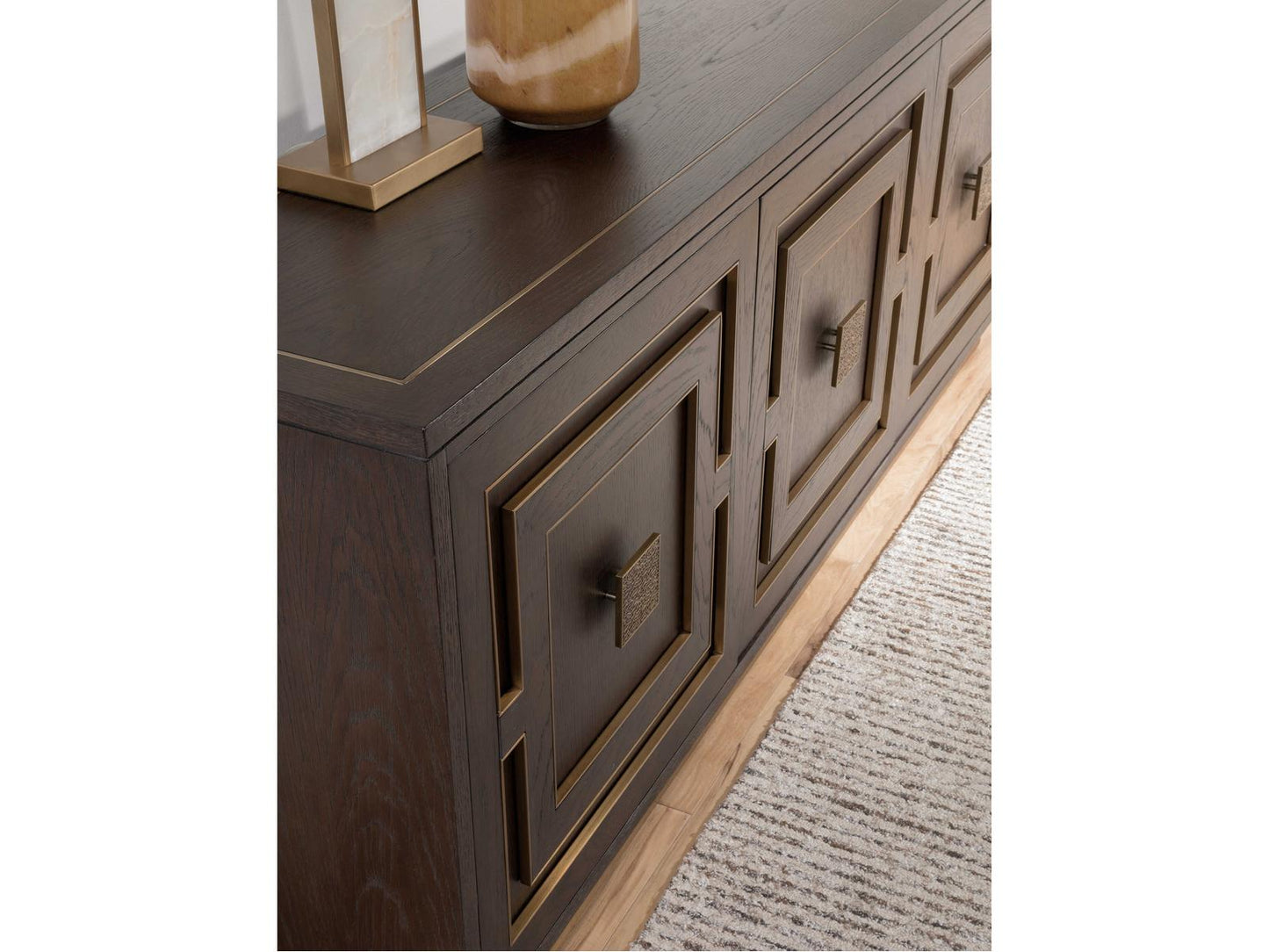 Home Verbatim 100-Inch 4-Door Media Console in Brown Cerused White Oak