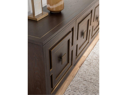 Home Verbatim 100-Inch 4-Door Media Console in Brown Cerused White Oak