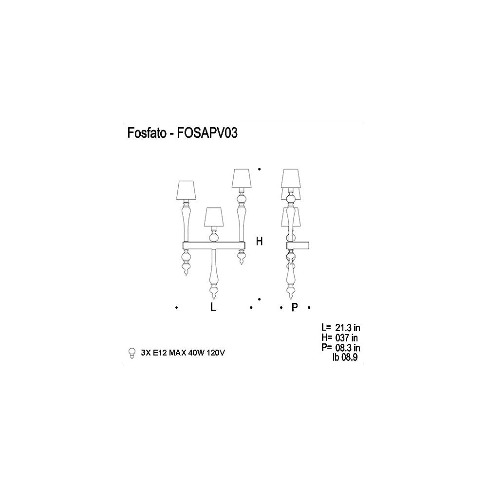 Fosfato 3-Light Wall Sconce