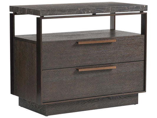 Empire Pass 2-Drawer Alpine Marble Top Nightstand
