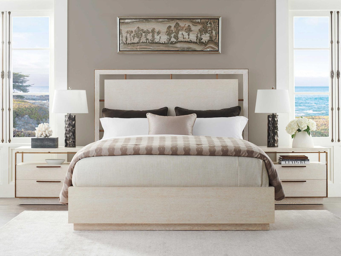 Malpaso Bachelor's Chest with Marble Top and 2 Drawers in Winter White