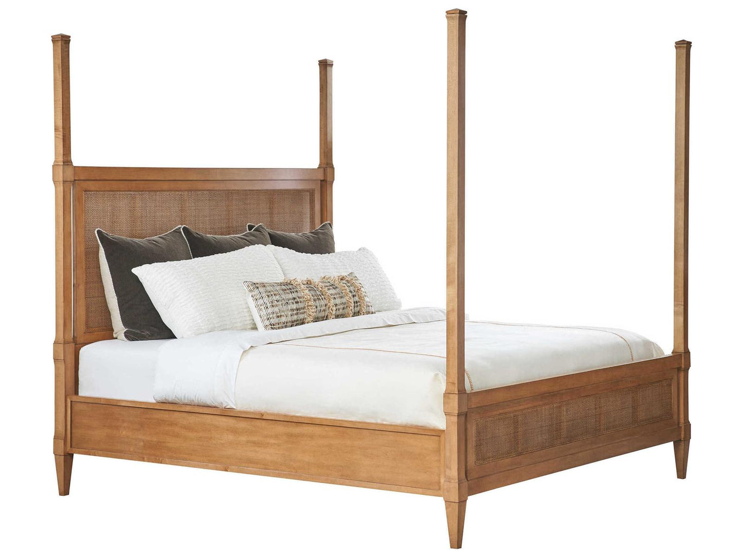 Laguna California King Strand Poster Bed with Woven Cane Panels