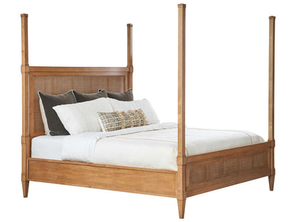 Laguna California King Strand Poster Bed with Woven Cane Panels