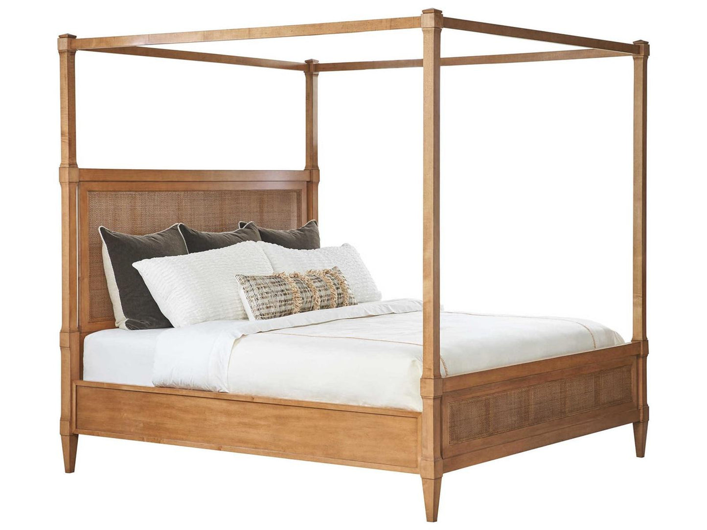 Laguna California King Strand Poster Bed with Woven Cane Panels
