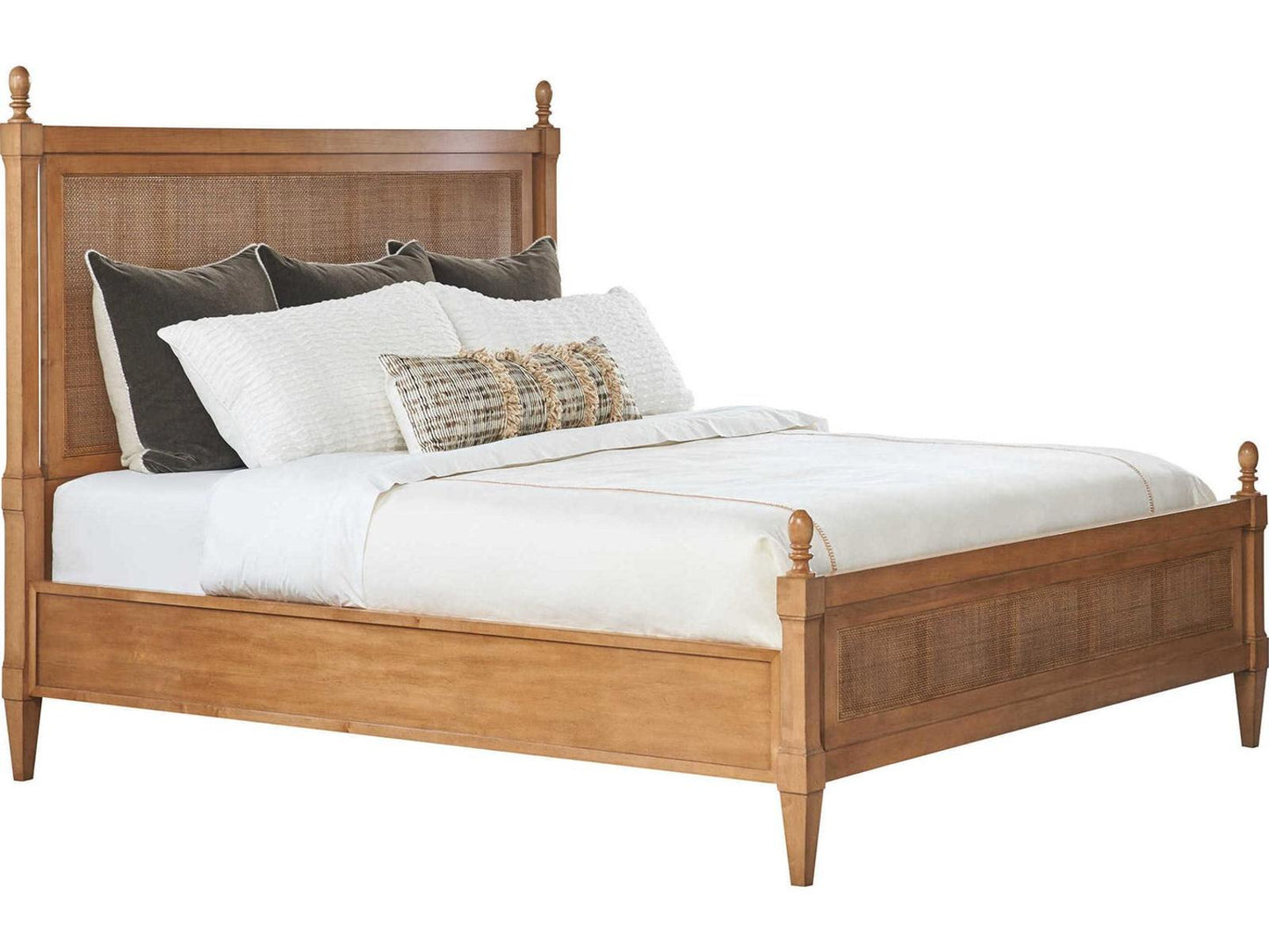 Laguna California King Strand Poster Bed with Woven Cane Panels