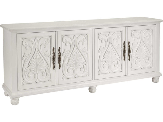 Catalonia 87-Inch Media Console Table Polo Mallet White
