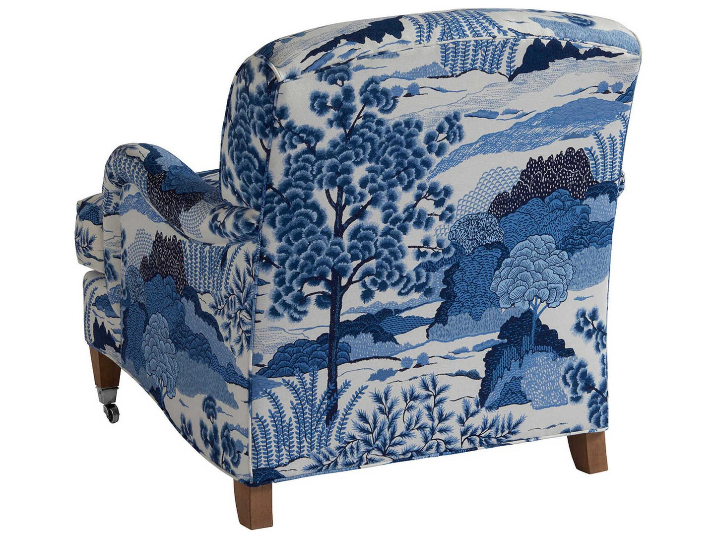 Sydney Upholstered Fabric Accent Chair with Pewter Casters