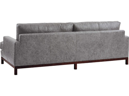 Upholstery Horizon 2-Seat Leather Sofa with Bronze Metal Base