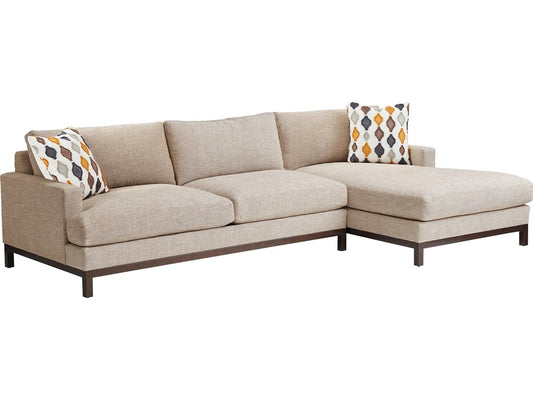 Horizon 2-Piece Leather Sectional Sofa with Right Chaise in Bronze