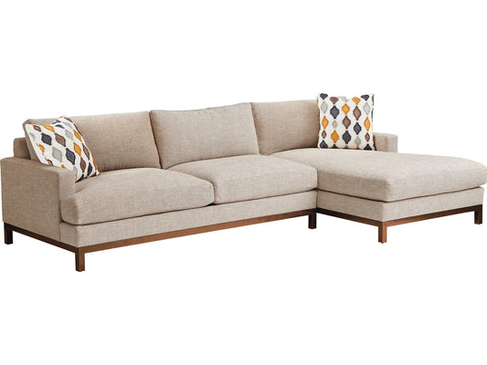 Horizon 2-Piece Leather Modular Sectional with Right Chaise in Chocolate Brown