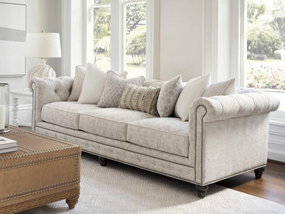 Carmen 3-Seat Upholstered Sofa with Tufted Back and Nailhead Trim