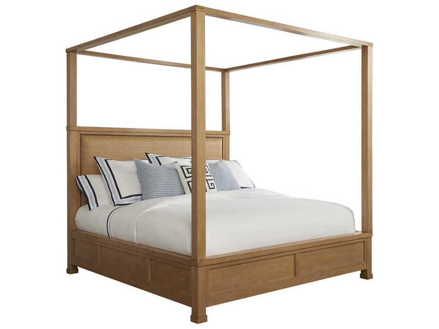 Shorecliff California King Canopy Bed in Sandstone Finish