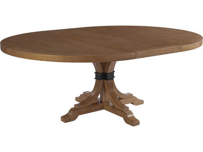 Newport Magnolia 60-Inch Round Extendable Dining Table in Sandstone