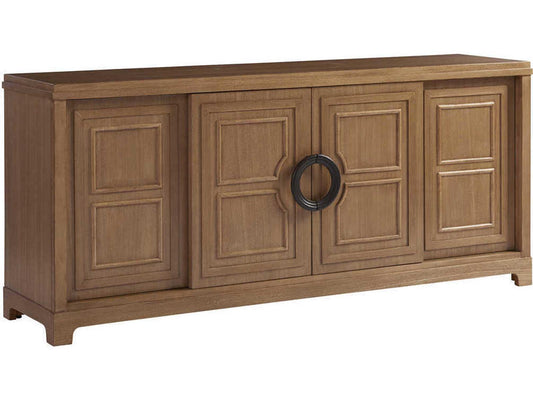 Newport Leeward Media Console with Sliding Doors in Sandstone