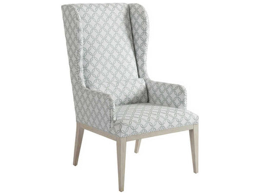 Newport Seacliff Upholstered Host Wing Chair with Sailcloth Finish