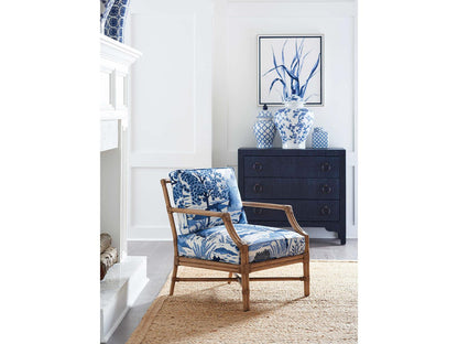 Balboa Island Raffia Hall Chest Newport Collection in Marine Blue