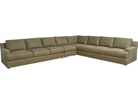 Upholstery Millington Green Leather Sectional Sofa