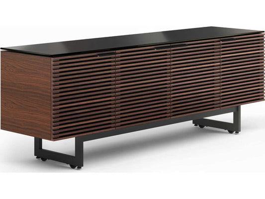 Corridor 8179 Media Console with Louvered Doors Chocolate Stained Walnut