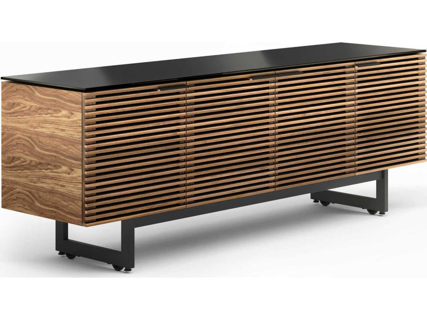 Corridor 8179 Media Console in Natural Walnut with Louvered Doors
