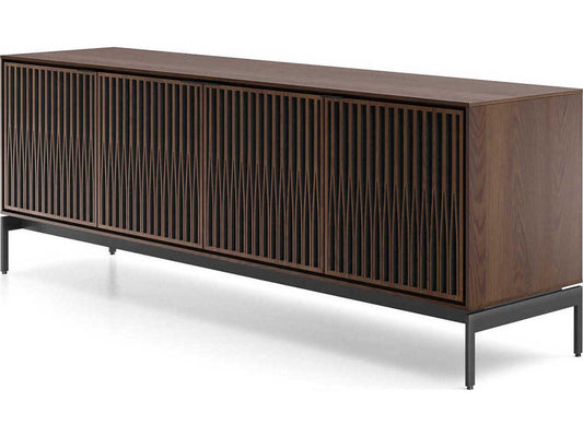 Elements 82.5-Inch 4-Door Media Console with Tune Doors Toasted Oak