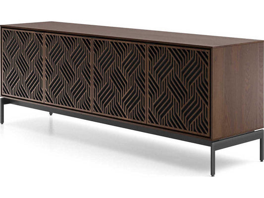 Elements Weave 8709 Media Console with Console Base in Toasted Oak