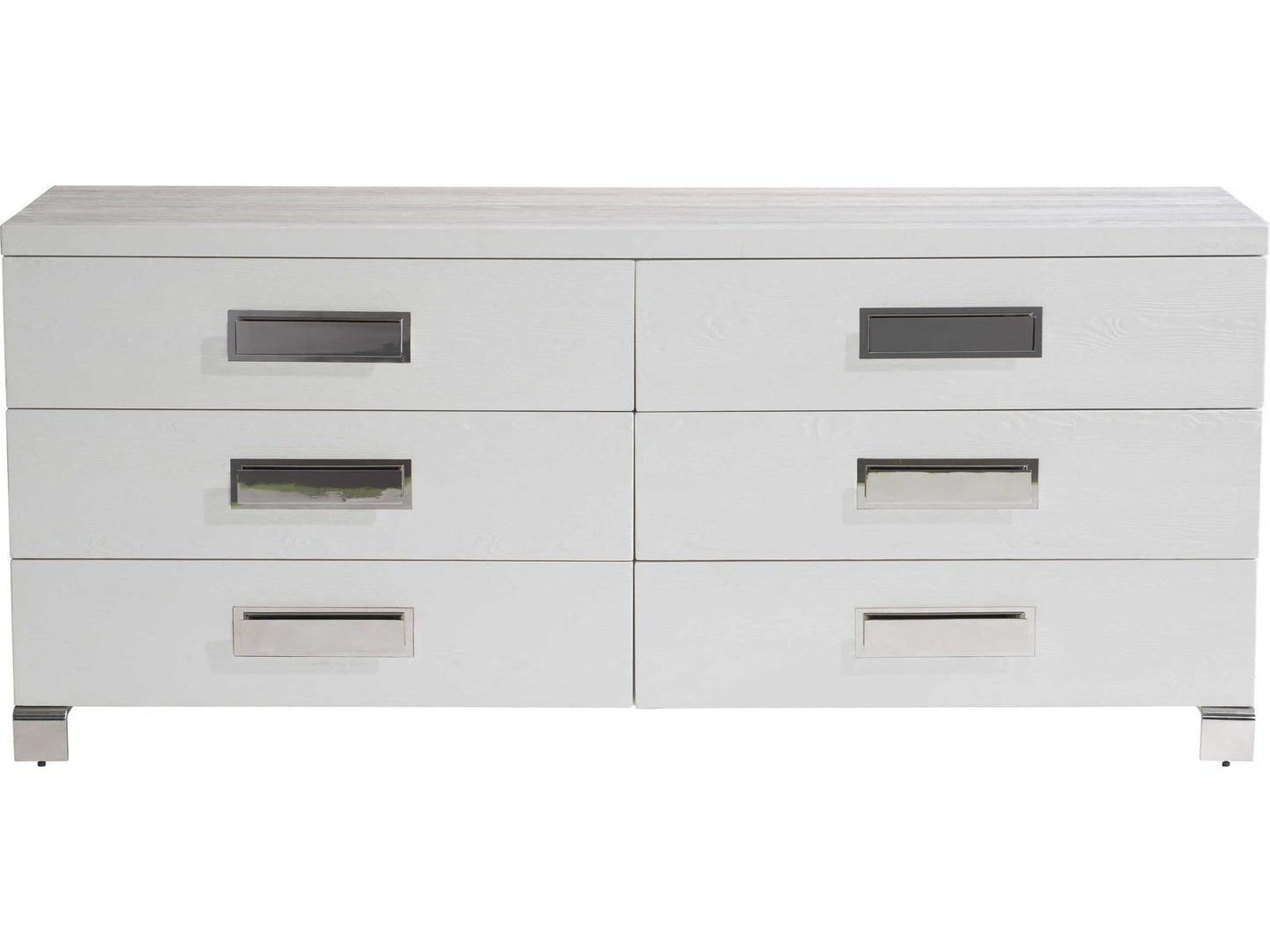 Coro 6-Drawer Dresser in Azucar Finish with Stainless Steel Accents