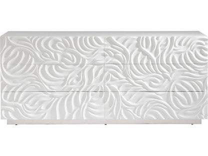 Alia 6-Drawer Dresser in White Plaster Finish