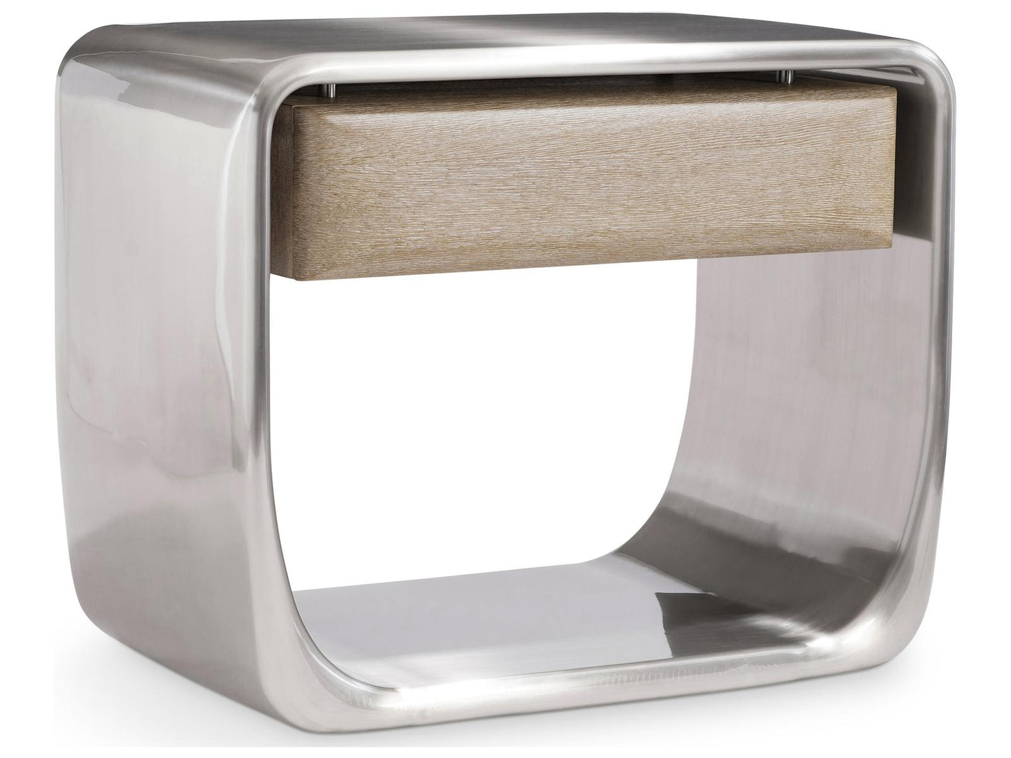 Lomond Single Drawer Nightstand with Tarnished Nickel and Trevin Finish