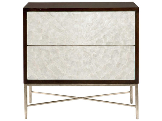 Adagio Two-Drawer Nightstand in Espresso with Capiz Shell
