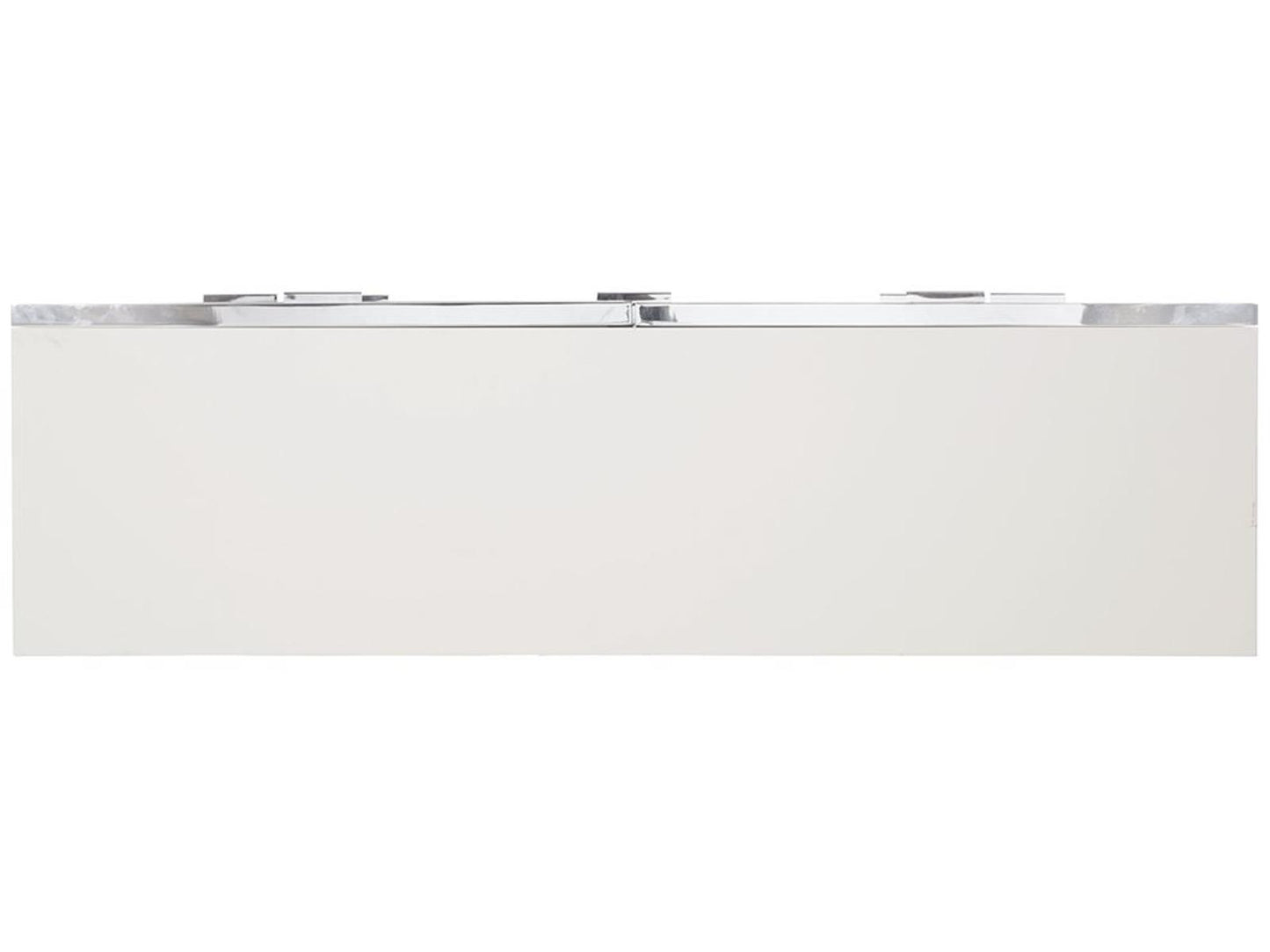 Interiors Parkhurst 7-Drawer Dresser in High Sheen White Lacquer with Stainless Steel