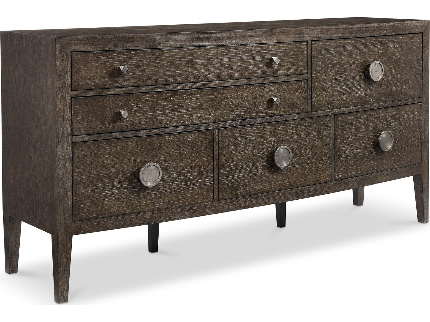 Linea Brown Oak Wood Double Dresser