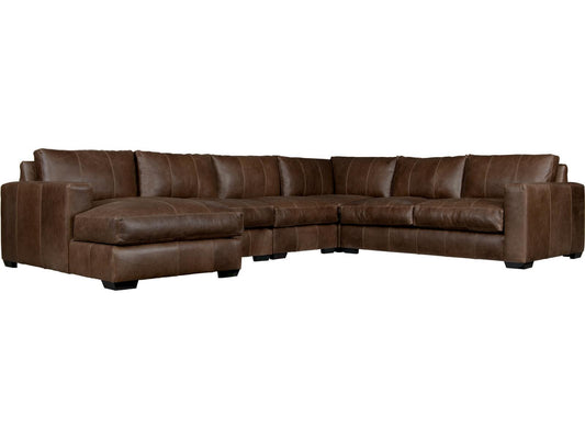 Dawkins Top-Grain Leather 2-Piece Sectional with Left Arm Chaise