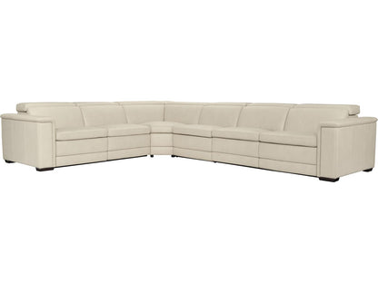 Lioni 4-Piece Modular Power Motion Top-Grain Leather Sectional with USB Ports