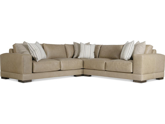 Lars Leather 3-Piece Sectional Sofa in Tan