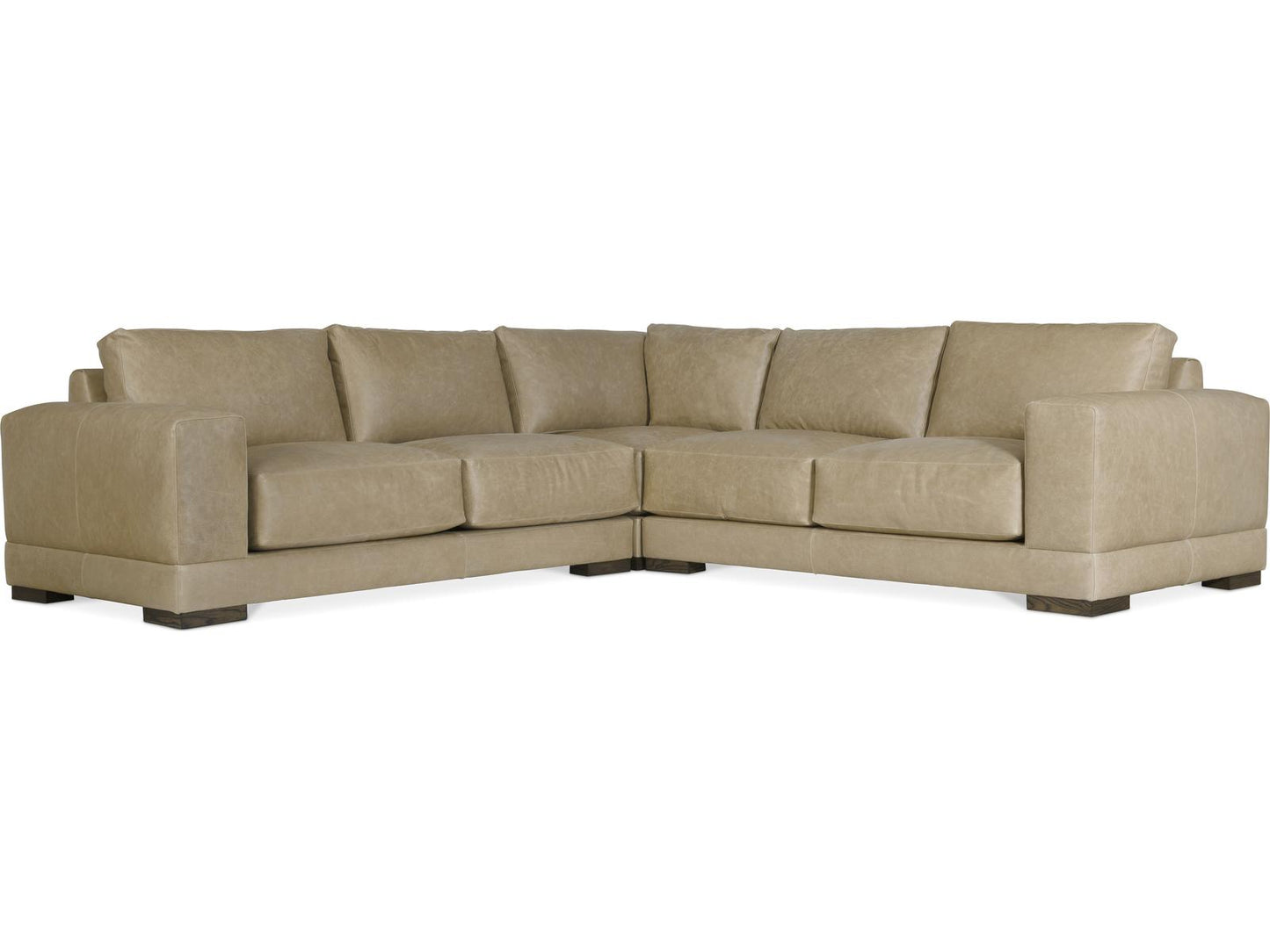 Lars Leather 3-Piece Sectional Sofa in Tan