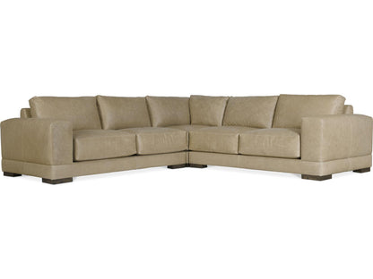 Lars Leather 3-Piece Sectional Sofa in Tan