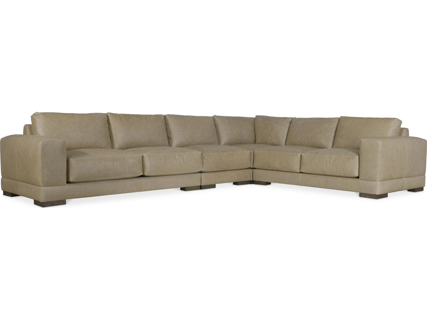 Lars 4-Piece Modular Leather Sectional in Tan