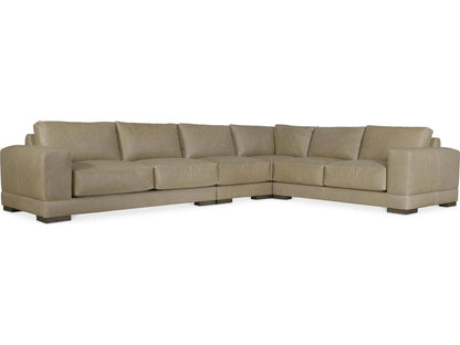 Lars 4-Piece Modular Leather Sectional in Tan