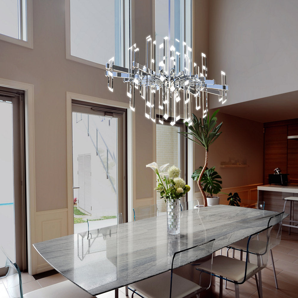 Facets LED Oval Chandelier