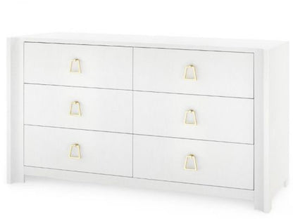 Audrey Extra Large 6-Drawer Dresser in Washed Winter Gray
