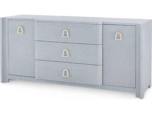 Villa and House Audrey 3-Drawer 2-Door Cabinet in Washed Winter Gray