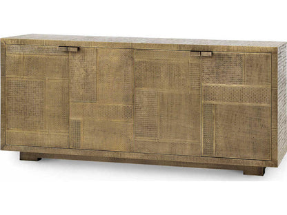 Mark 4-Door Cabinet in Antique Brass
